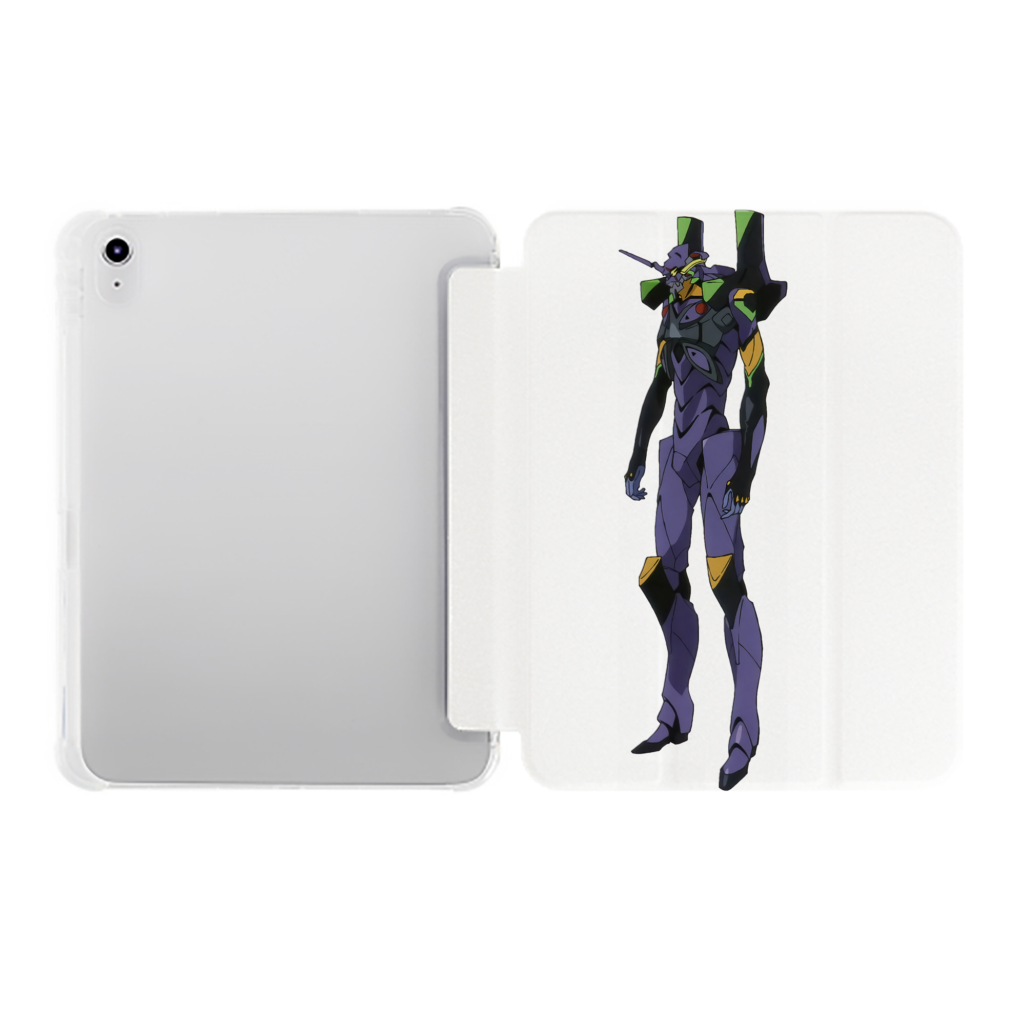 （画像用） EVA 新世紀エヴァンゲリオン IPad ケース ペン収納付き 三つ折りスタンド PUレザー×シリコン 対応機種9.5/10.5/10.9インチ